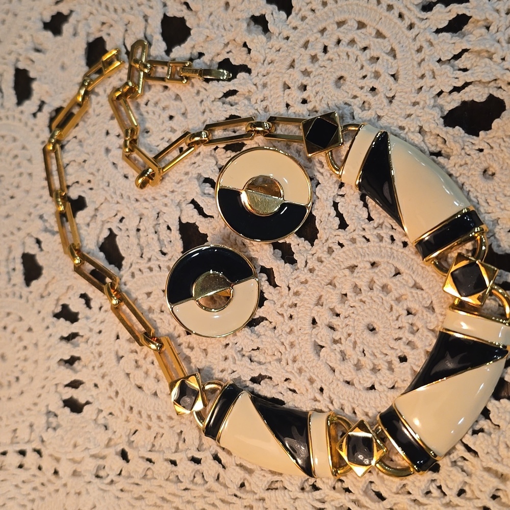 Vintage Monet Necklace and Earrings 1990s